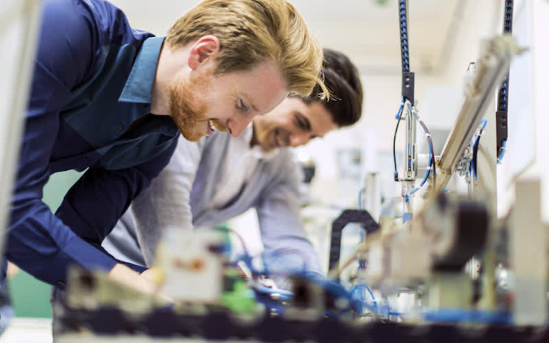 Technical support engineers representing technical assistance and support of automated systems